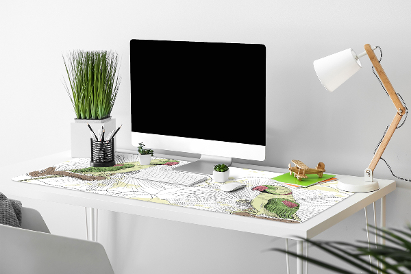 Sous-main bureau Perroquets verts