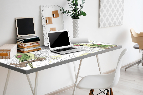 Sous-main bureau Perroquets verts