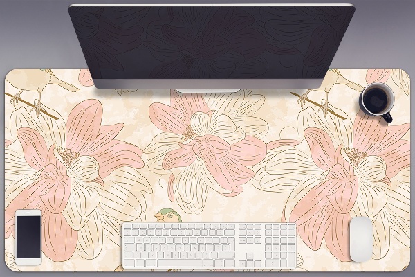 Tapis de bureau Oiseaux beige