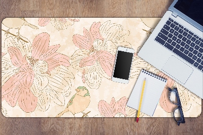 Tapis de bureau Oiseaux beige