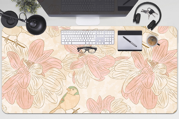 Tapis de bureau Oiseaux beige