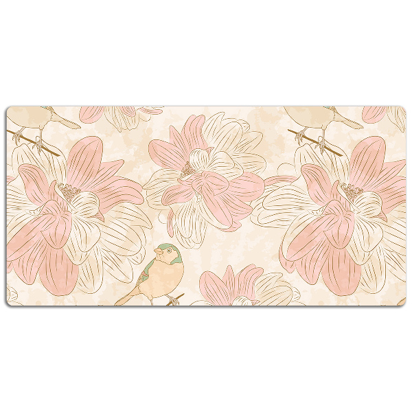 Tapis de bureau Oiseaux beige