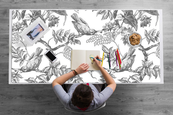 Sous main de bureau Oiseaux gris