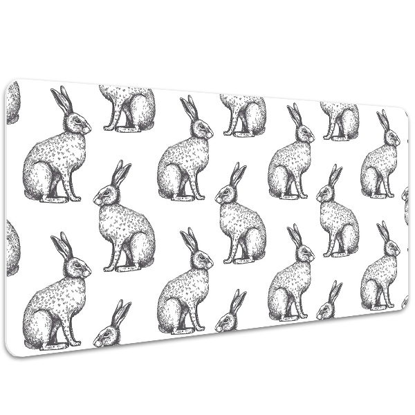 Sous main de bureau lapins blancs