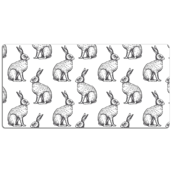 Sous main de bureau lapins blancs
