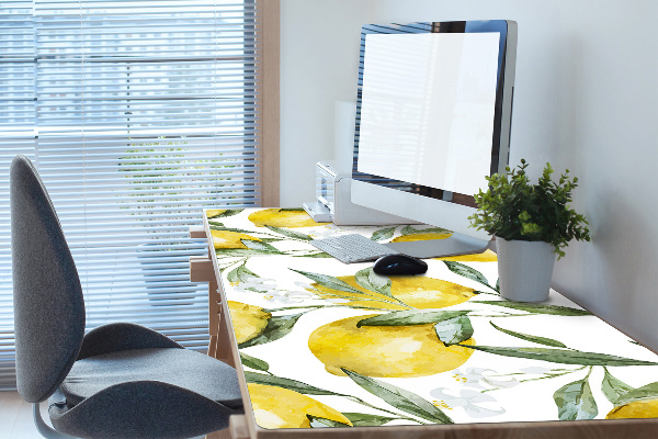 Sous-main bureau Citrons peints