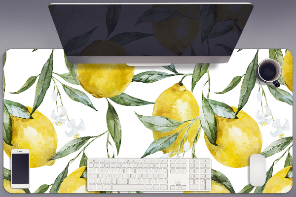 Sous-main bureau Citrons peints