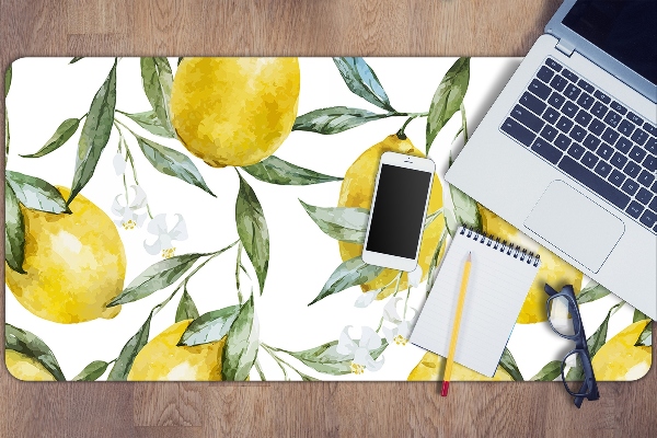 Sous-main bureau Citrons peints