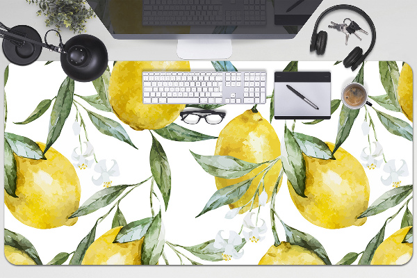 Sous-main bureau Citrons peints