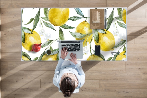 Sous-main bureau Citrons peints