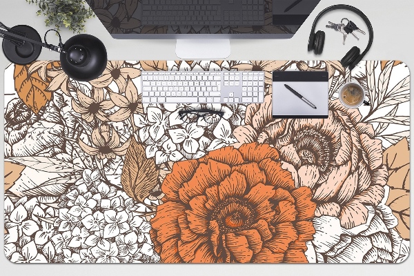 Protège bureau Roses orange