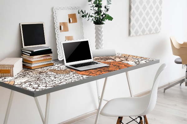 Protège bureau Roses orange