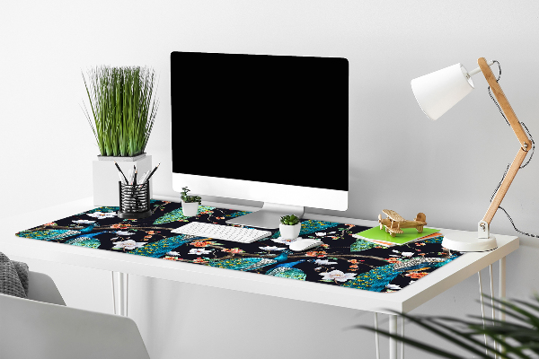 Sous main de bureau paon