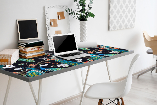 Sous main de bureau paon