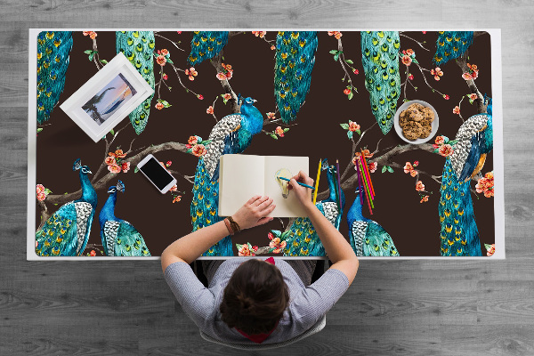 Tapis de bureau paon