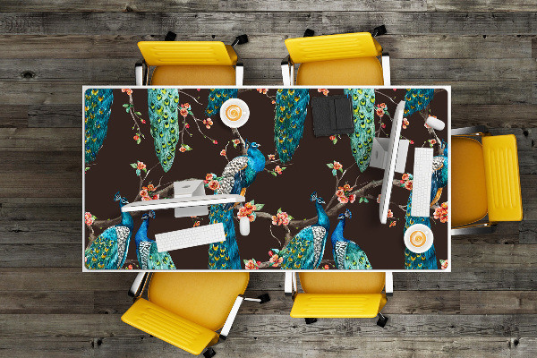 Tapis de bureau paon