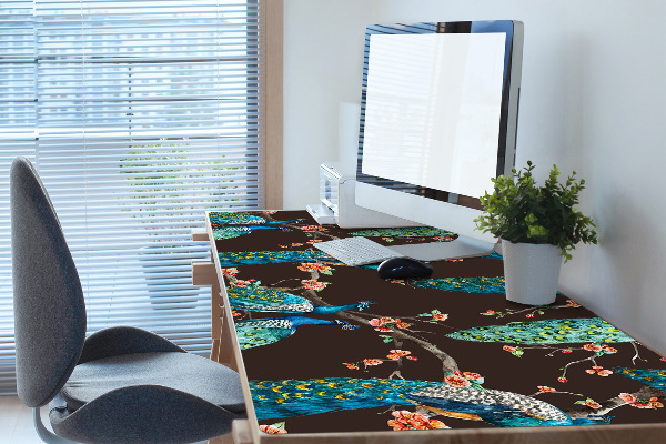 Tapis de bureau paon