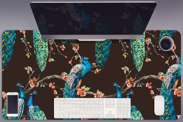 Tapis de bureau paon