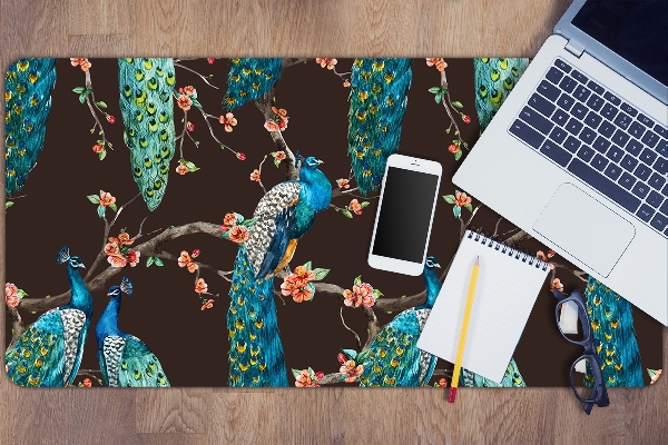 Tapis de bureau paon