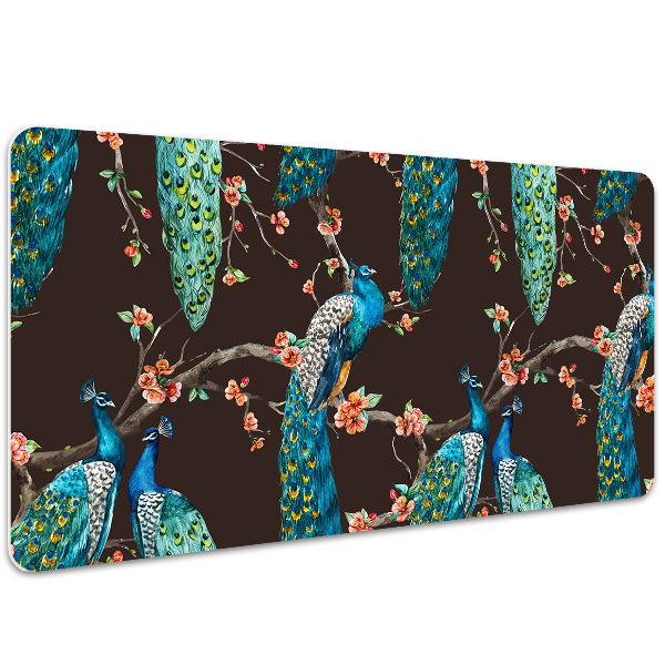 Tapis de bureau paon