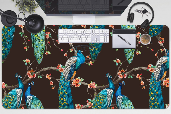 Tapis de bureau paon