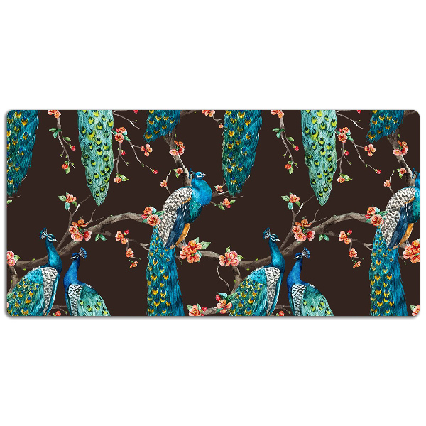 Tapis de bureau paon