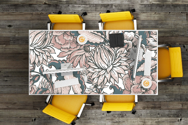 Sous main de bureau Fleurs roses