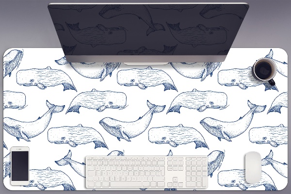 Sous-main bureau Baleine bleue