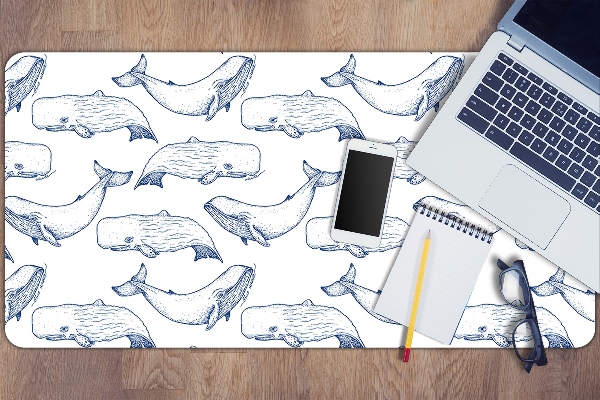 Sous-main bureau Baleine bleue