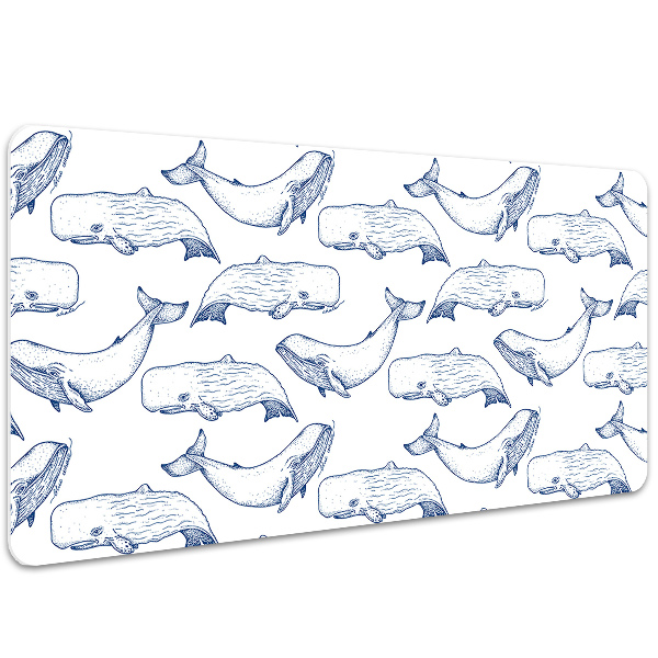 Sous-main bureau Baleine bleue