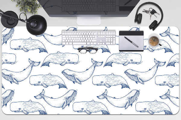 Sous-main bureau Baleine bleue