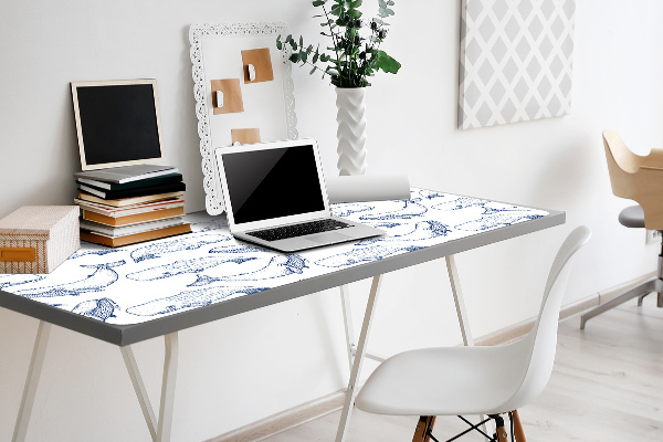Sous-main bureau Baleine bleue