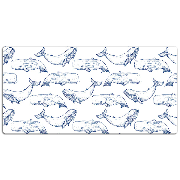 Sous-main bureau Baleine bleue