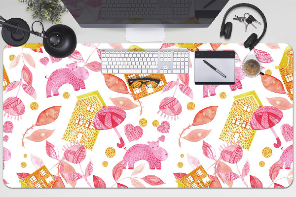 Sous main de bureau Hippopotame