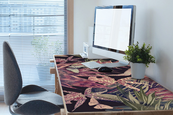 Sous-main bureau Oiseaux et feuilles