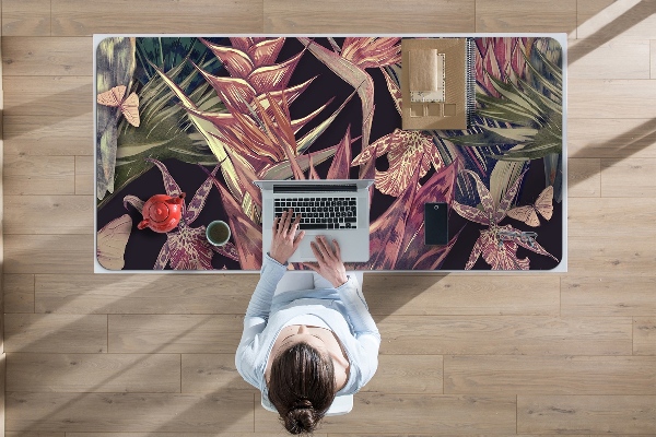 Sous-main bureau Oiseaux et feuilles