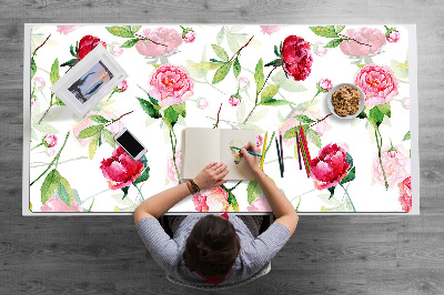 Tapis de bureau Fleurs rouges