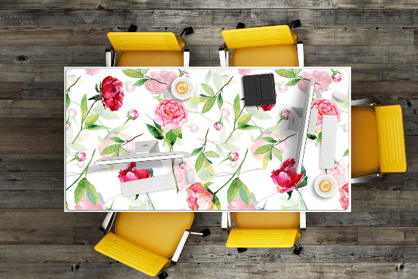 Tapis de bureau Fleurs rouges