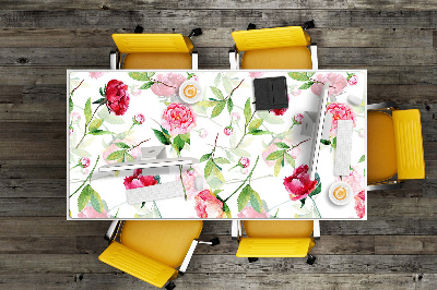 Tapis de bureau Fleurs rouges