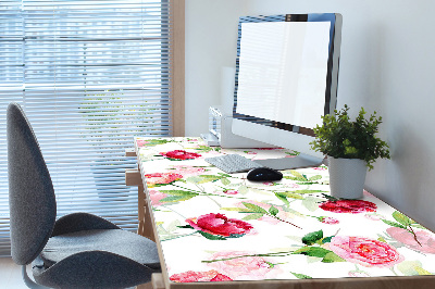 Tapis de bureau Fleurs rouges