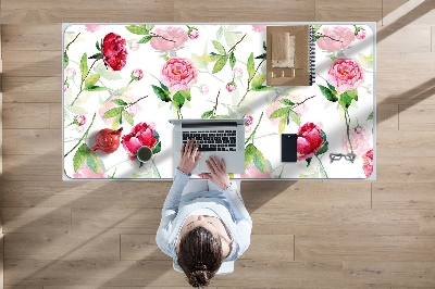 Tapis de bureau Fleurs rouges