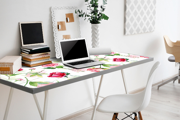 Tapis de bureau Fleurs rouges