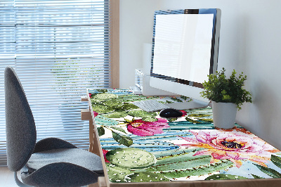 Sous-main bureau Fleurs de cactus