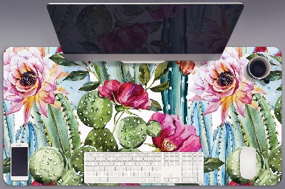 Sous-main bureau Fleurs de cactus