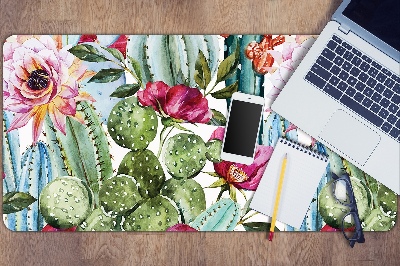 Sous-main bureau Fleurs de cactus