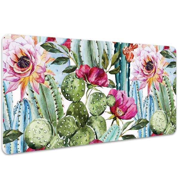 Sous-main bureau Fleurs de cactus