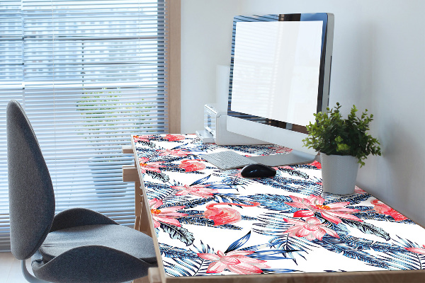 Sous-main bureau Flamingo peint