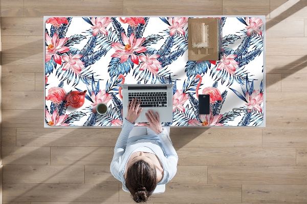 Sous-main bureau Flamingo peint