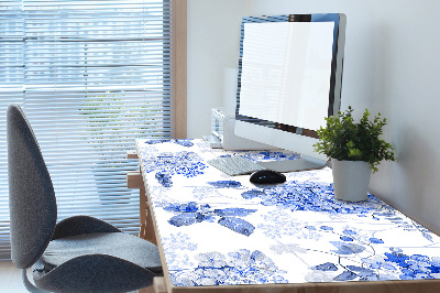 Sous-main bureau Hydrangea bleu