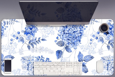 Sous-main bureau Hydrangea bleu